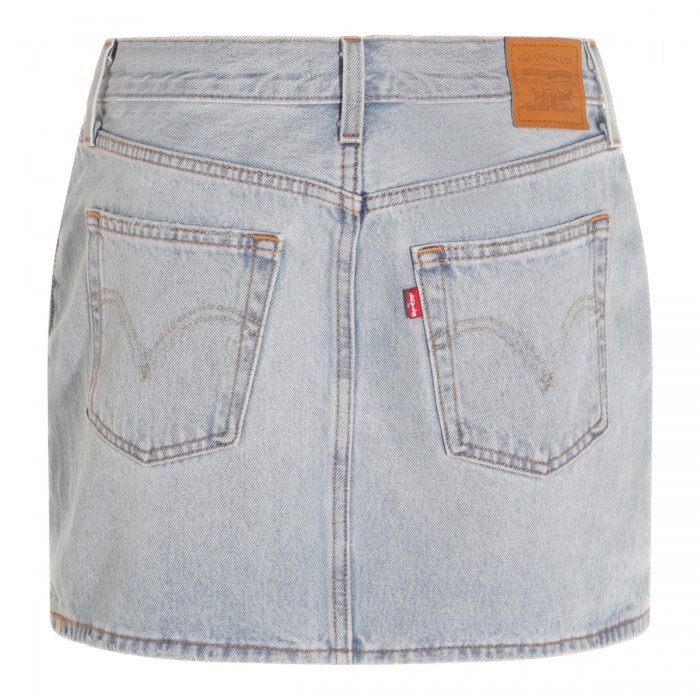 LIGHT BLUE COTTON MINI SKIRT 2