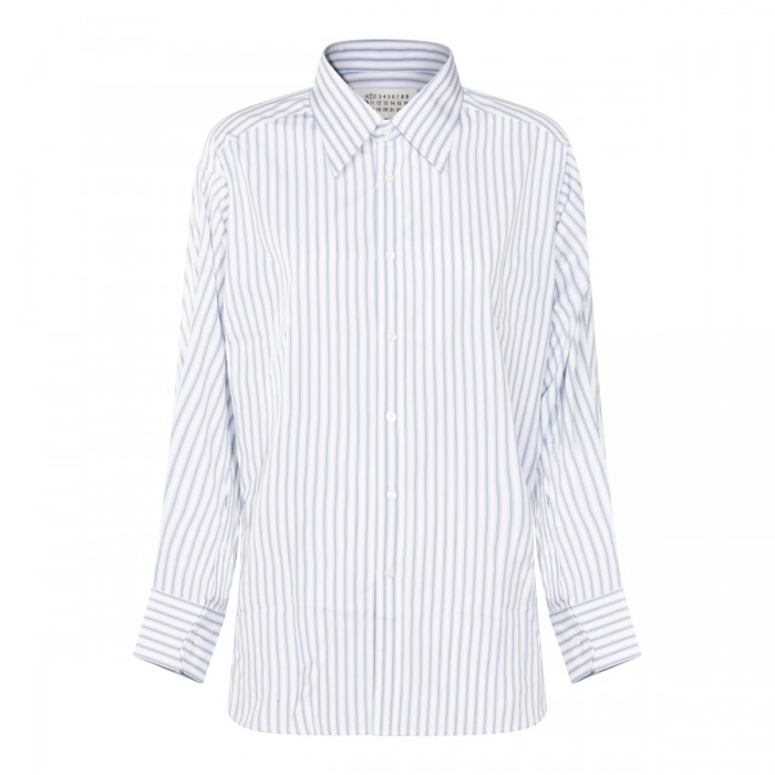 WHITE AND LIGHT BLUE COTTON...