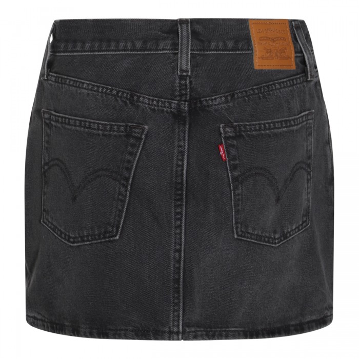 BLACK COTTON MINI SKIRT 2