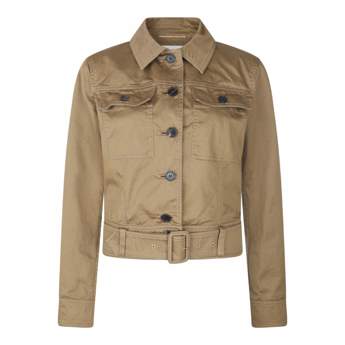 BEIGE COTTON CASUAL JACKET