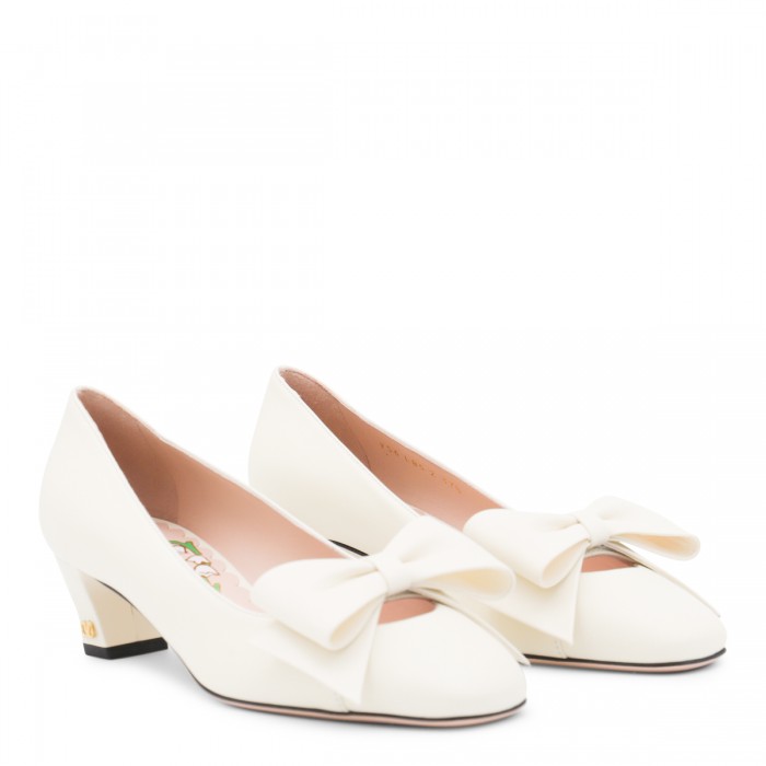 IVORY LEATHER PUMPS 2