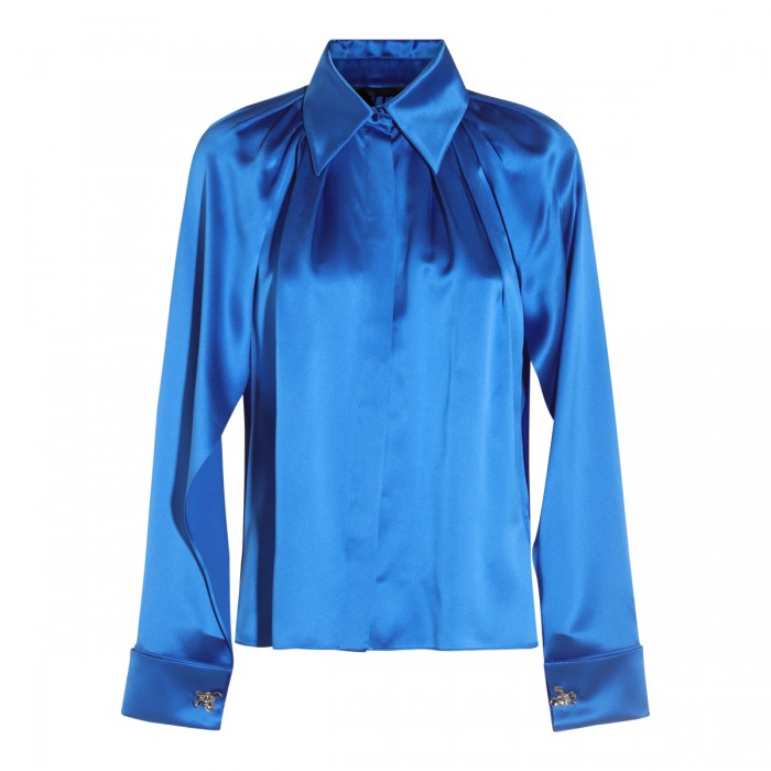 BLUE SILK SALICE SHIRT