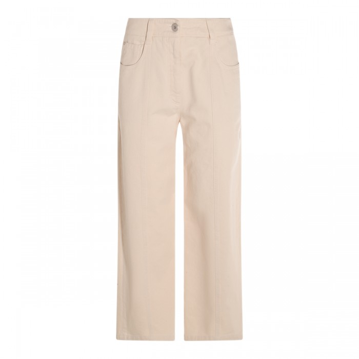 ECRU COTTON DENIM JEANS