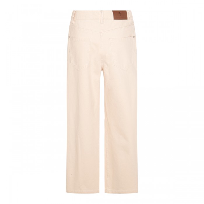ECRU COTTON DENIM JEANS 2