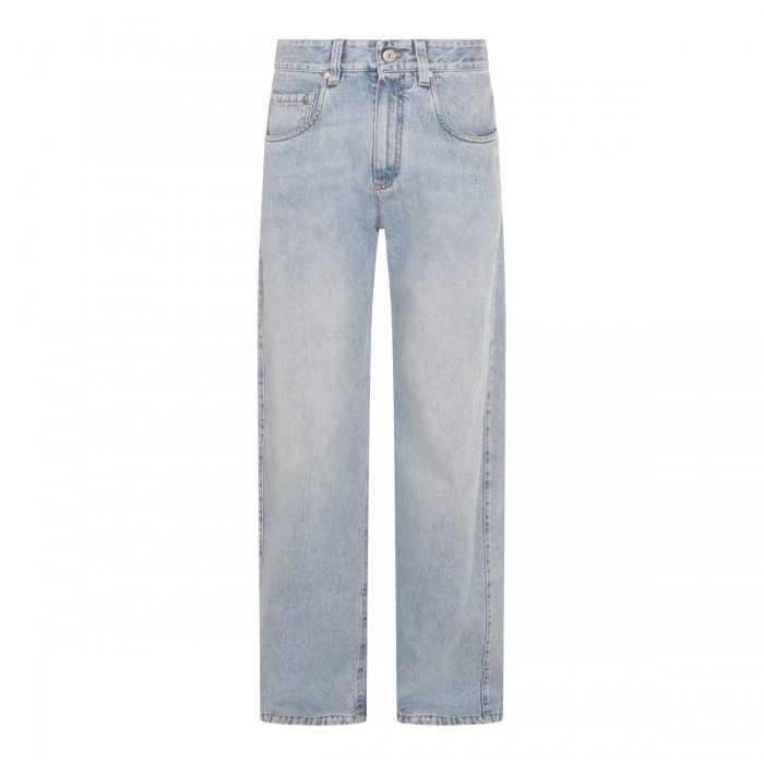 LIGHT BLUE COTTON DENIM JEANS