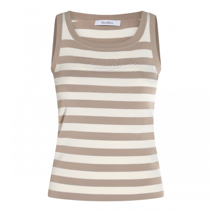 WHITE AND BEIGE COTTON...