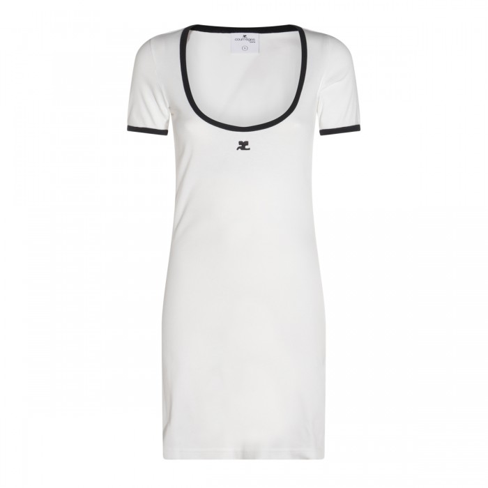 WHITE COTTON MINI DRESS