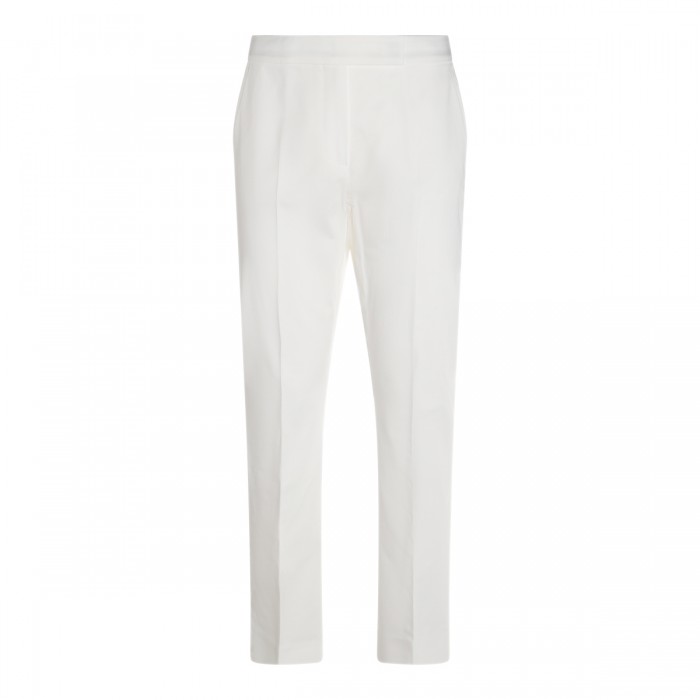 WHITE COTTON OKRA PANTS