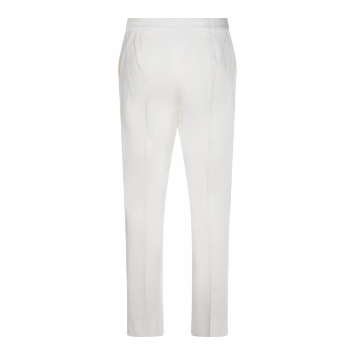 WHITE COTTON OKRA PANTS 2