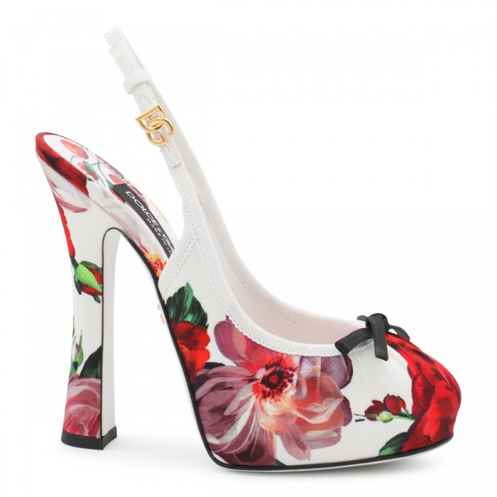 WHITE AND MULTICOLOR PUMPS