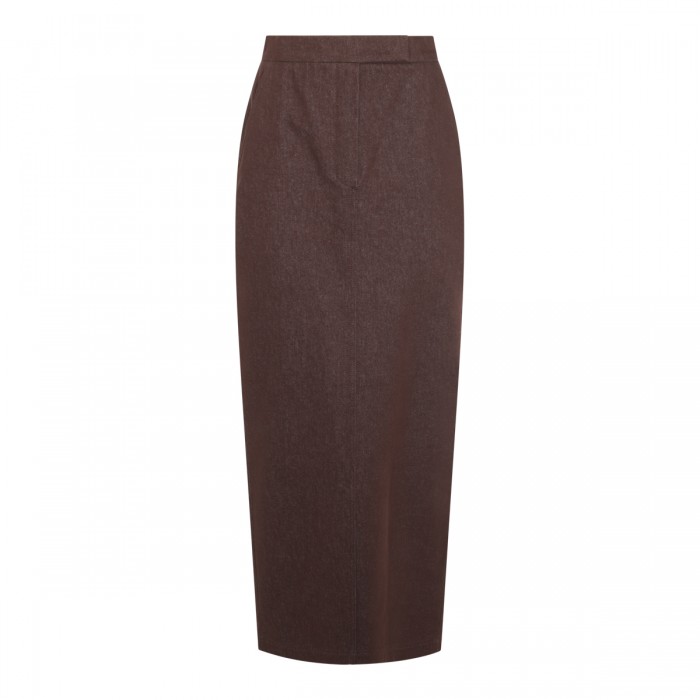 DARK BROWN COTTON SKIRT