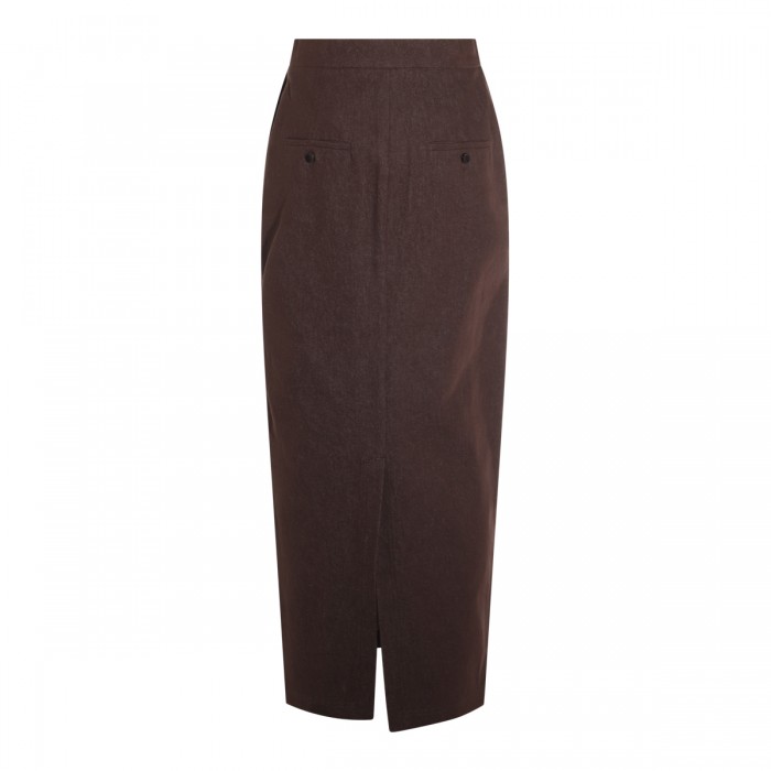 DARK BROWN COTTON SKIRT 2