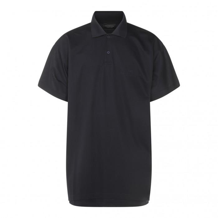 BLACK COTTON POLO SHIRT