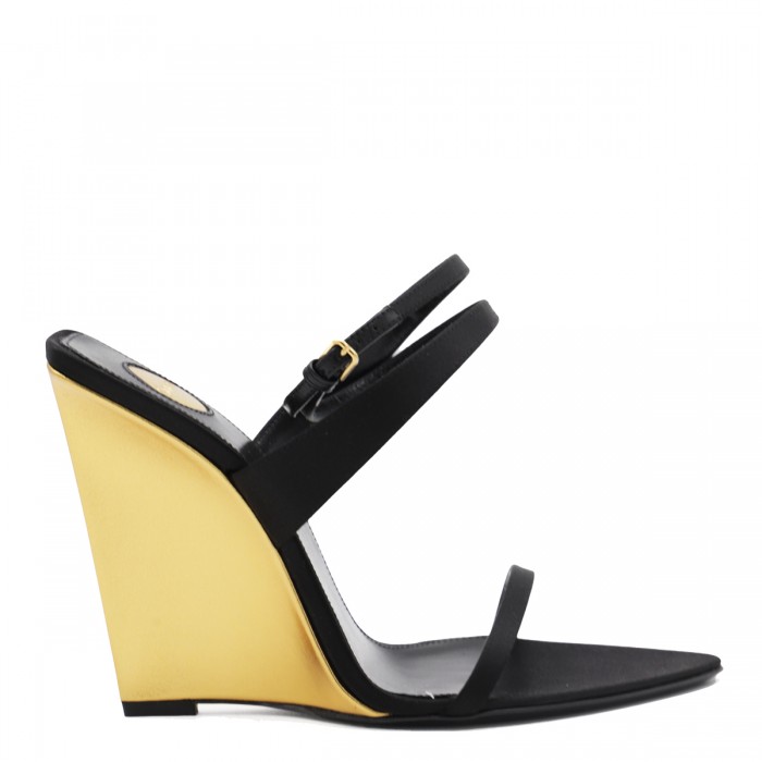 BLACK SILK SANDALS