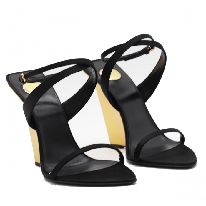 BLACK SILK SANDALS 2