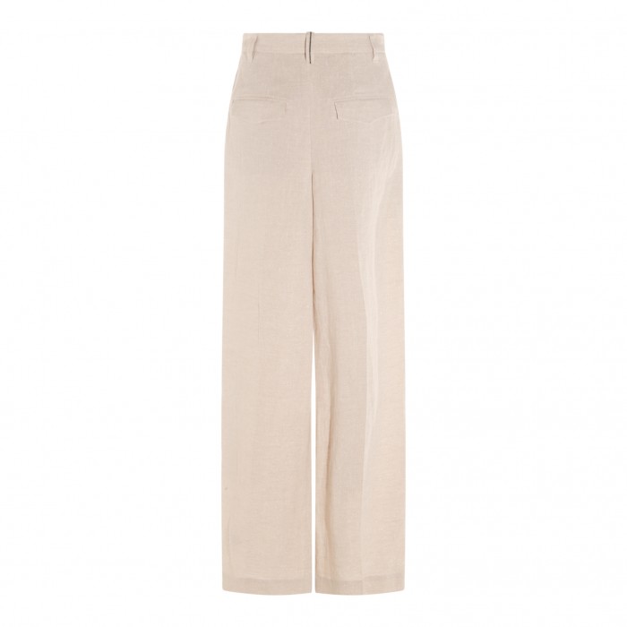 BEIGE PINK LINEN PANTS