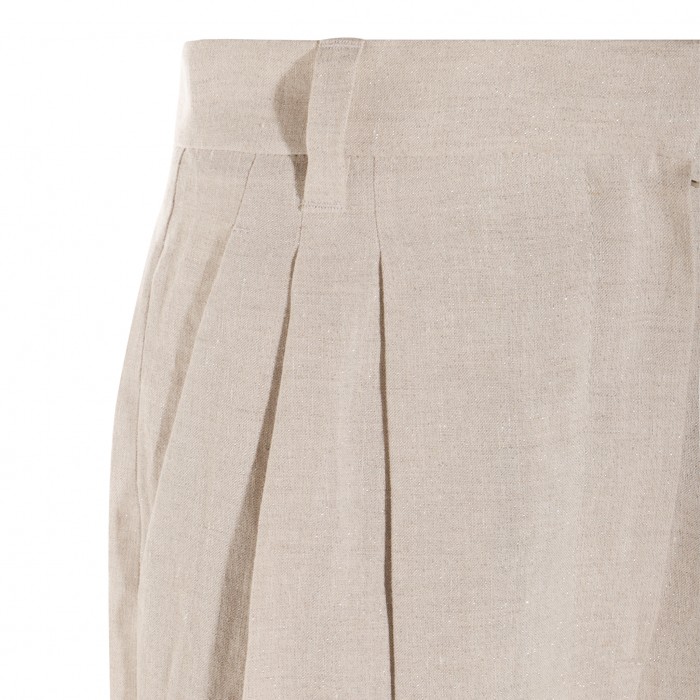 BEIGE PINK LINEN PANTS 2