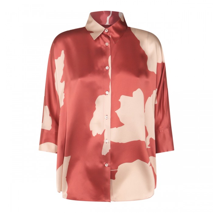 RED AND WHITE LINEN TOP