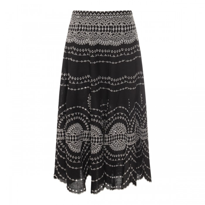 BLACK AND WHITE COTTON SKIRT