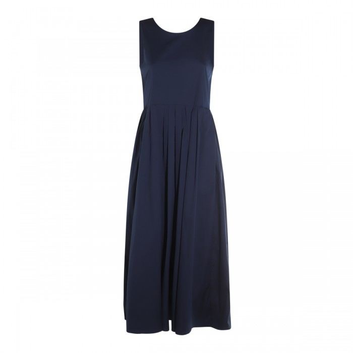 DARK BLUE MOIRS COTTON DRESS