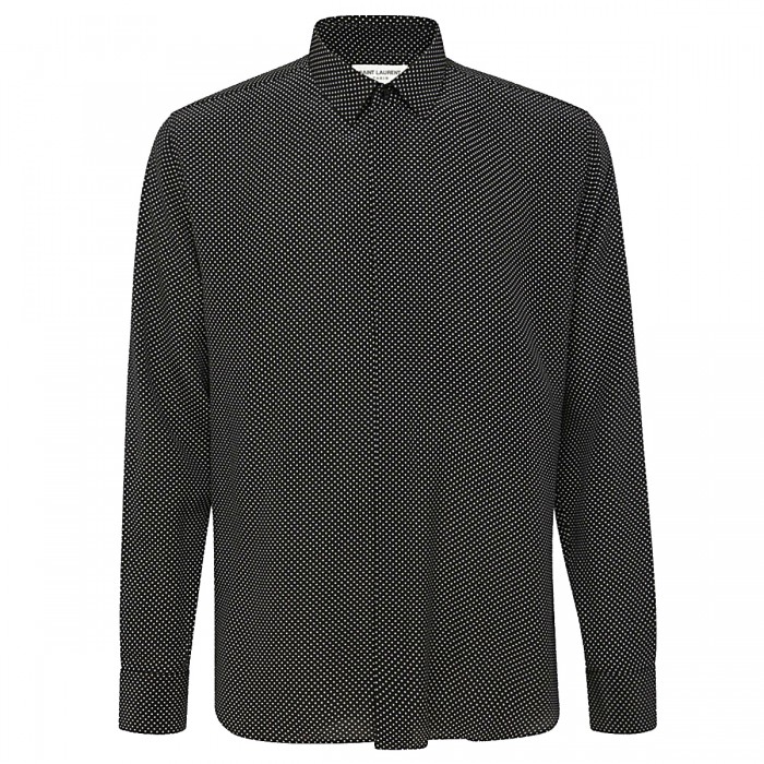 BLACK AND WHITE SILK SHIRT