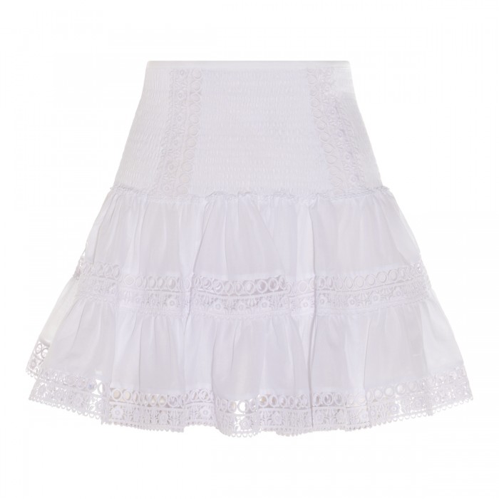 WHITE COTTON MINI SKIRT