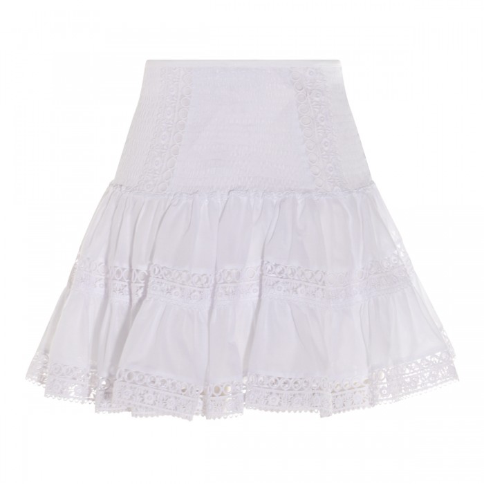 WHITE COTTON MINI SKIRT 2