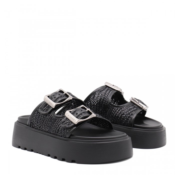 BLACK LEATHER FLATS 2