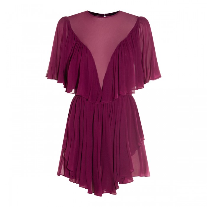 PURPLE VISCOSE MINI DRESS