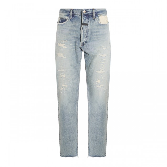 LIGHT BLUE COTTON DENIM JEANS