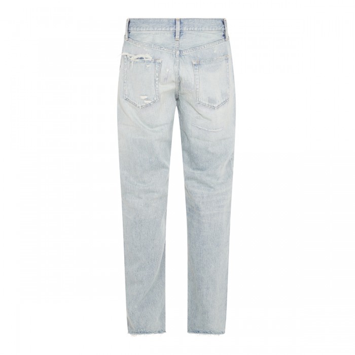LIGHT BLUE COTTON DENIM JEANS 2
