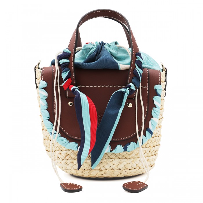 BROWN LEATHER HABANERA SILK...