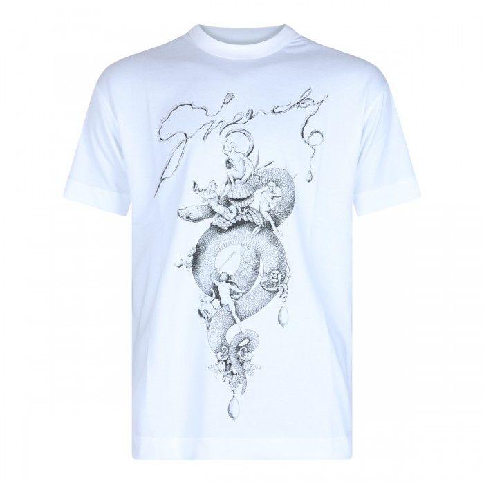 WHITE AND GREY COTTON T-SHIRT
