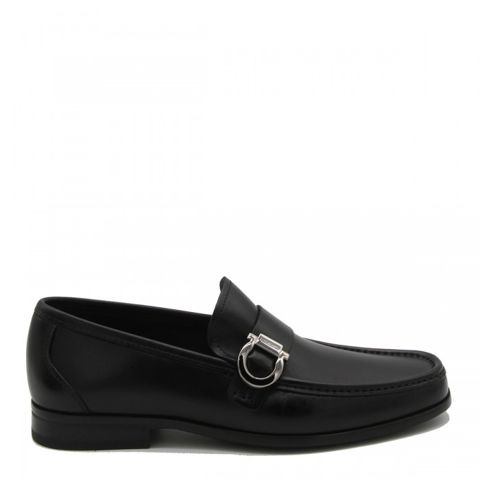 BLACK LEATHER CASPIAN LOAFERS