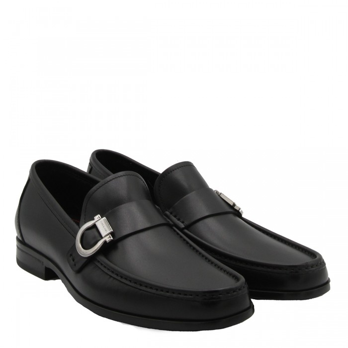 BLACK LEATHER CASPIAN LOAFERS 2