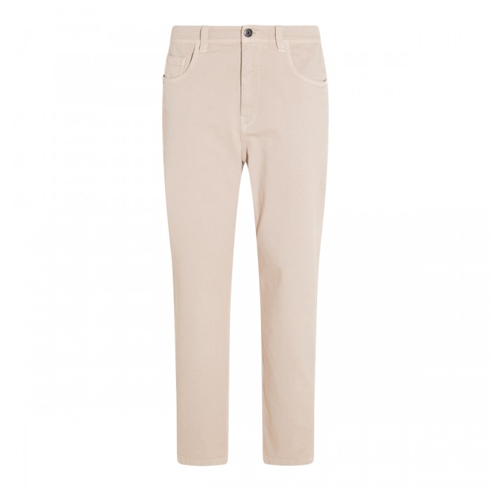 BEIGE COTTON JEANS