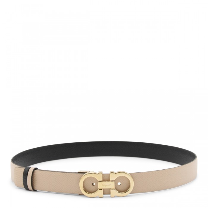 BLACK LEATHER GANCINI BELT