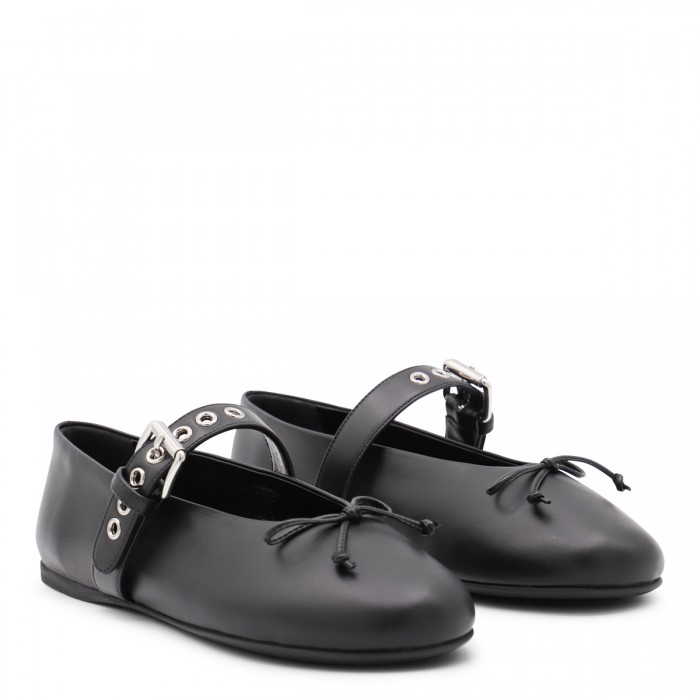 BLACK LEATHER FLAT 2