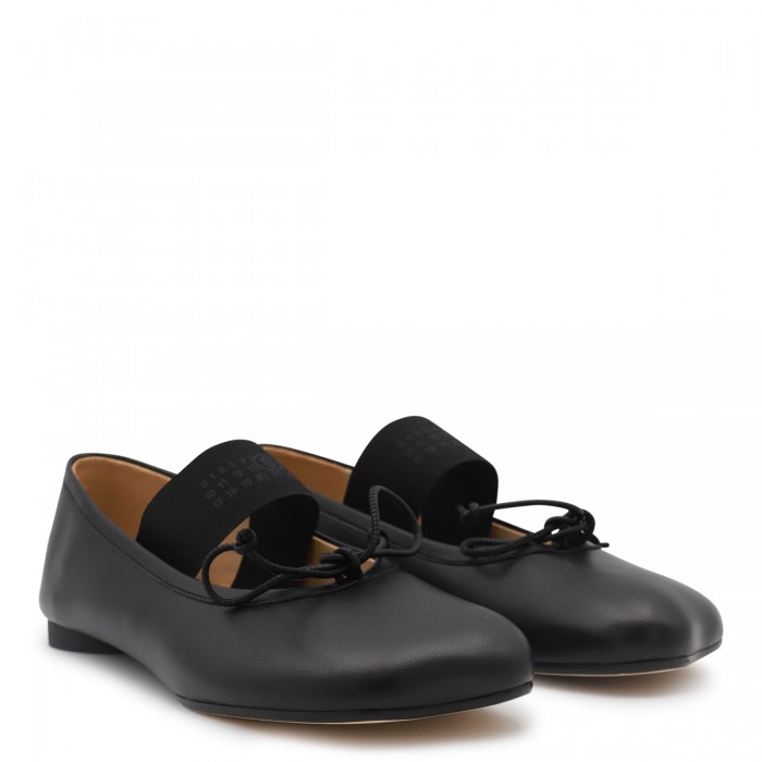 BLACK LEATHER FLATS 2