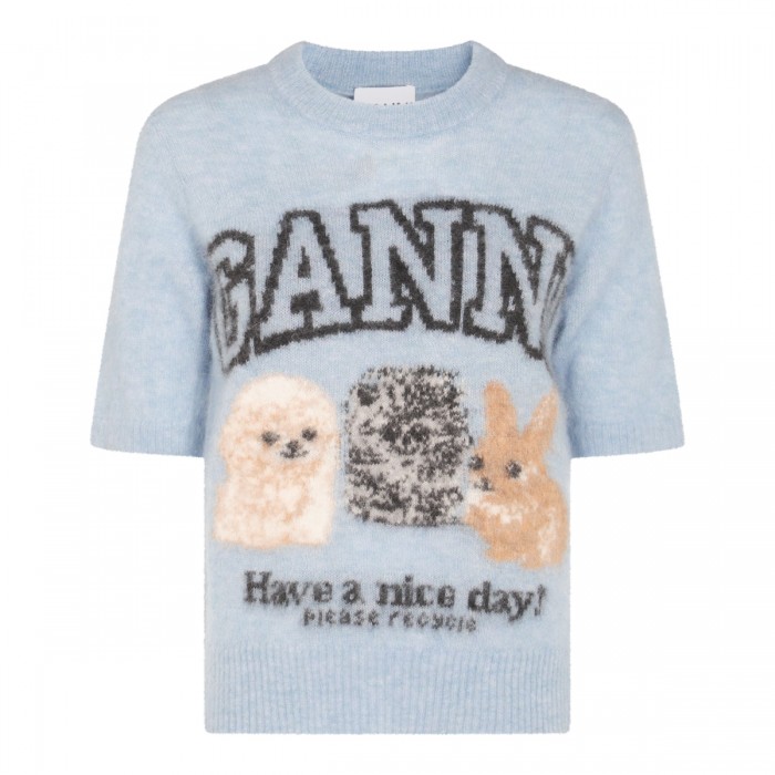 LIGHT BLUE WOOL KNITWEAR