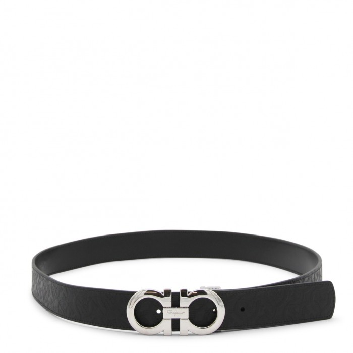 BLACK LEATHER GANCINI BELT