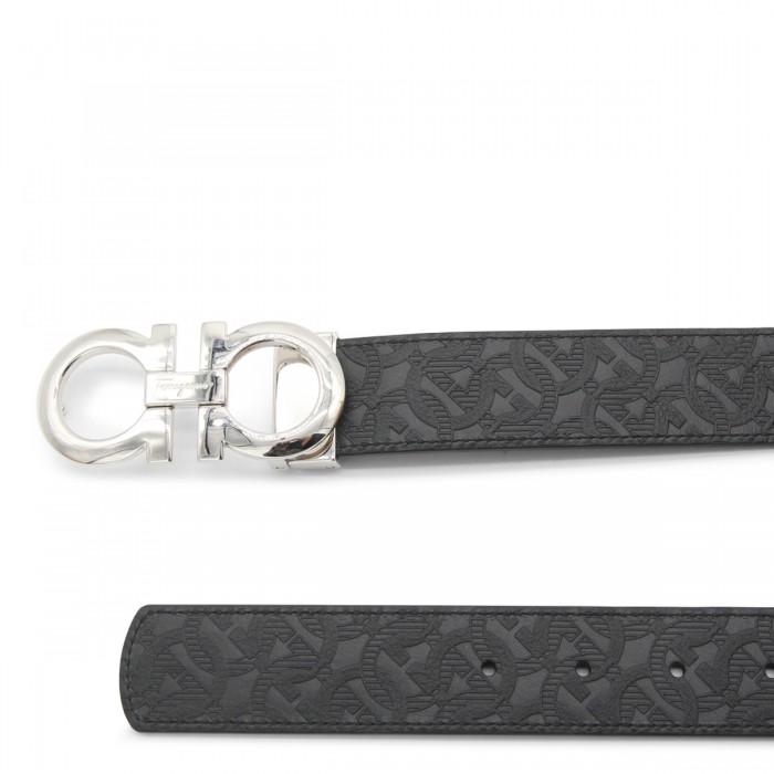 BLACK LEATHER GANCINI BELT 2