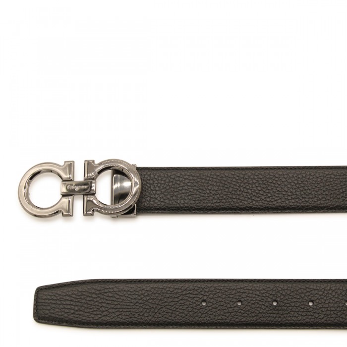 BLACK LEATHER GANCINI BELT 2