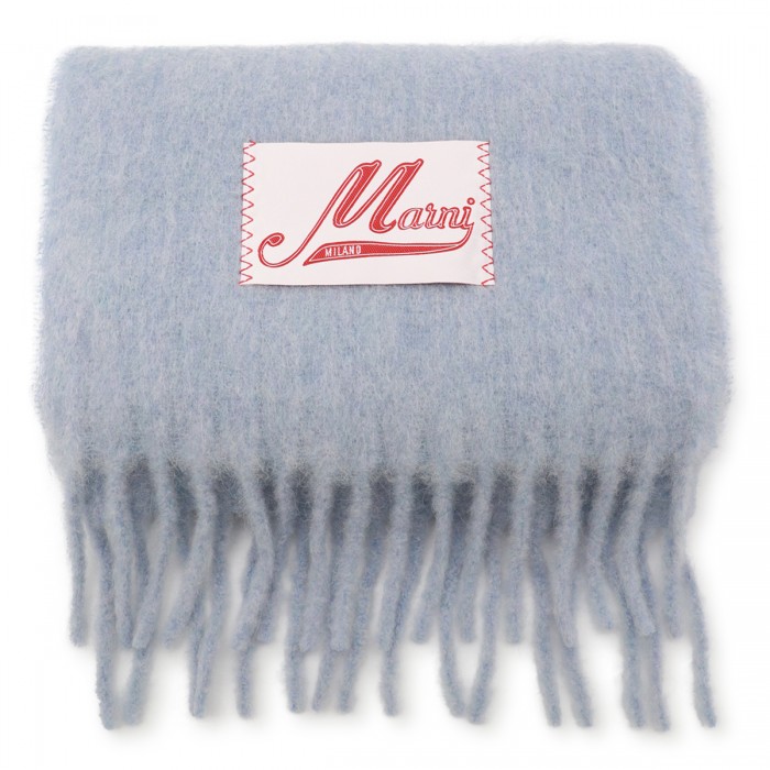 LIGHT BLUE WOOL SCARVE