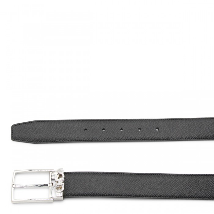 BLACK AND SILVER LEATHER BELT 2