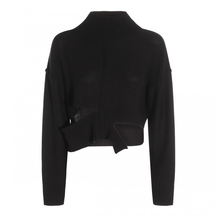 BLACK WOOL KNITWEAR