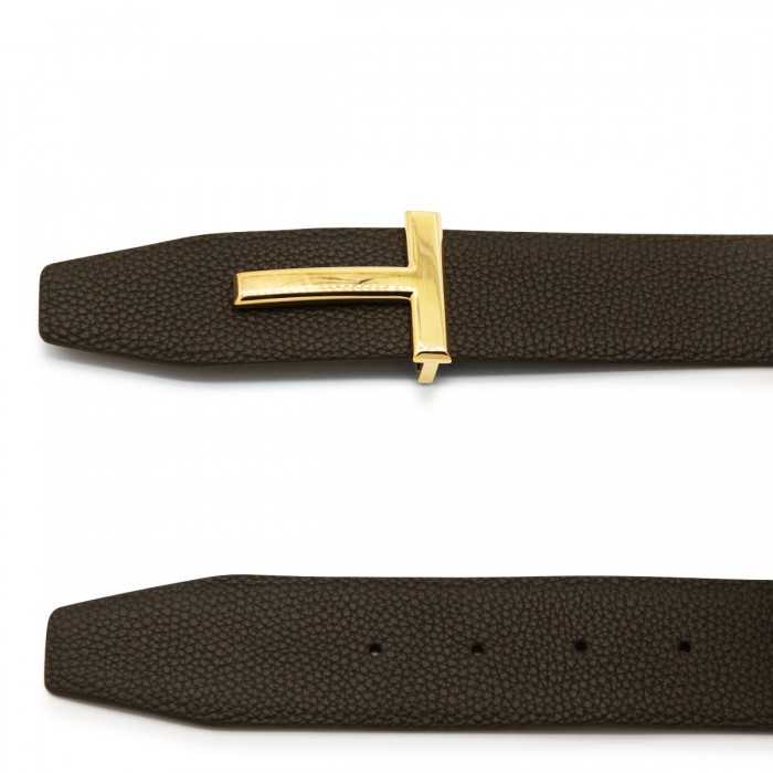 BLACK AND GOLD LEATHER BELT 2
