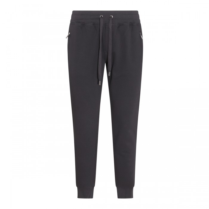 BLACK COTTON TRACK PANTS