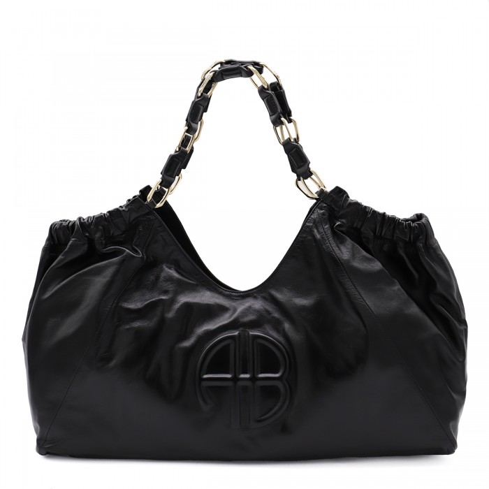 BLACK LEATHER KATE TOTE BAG