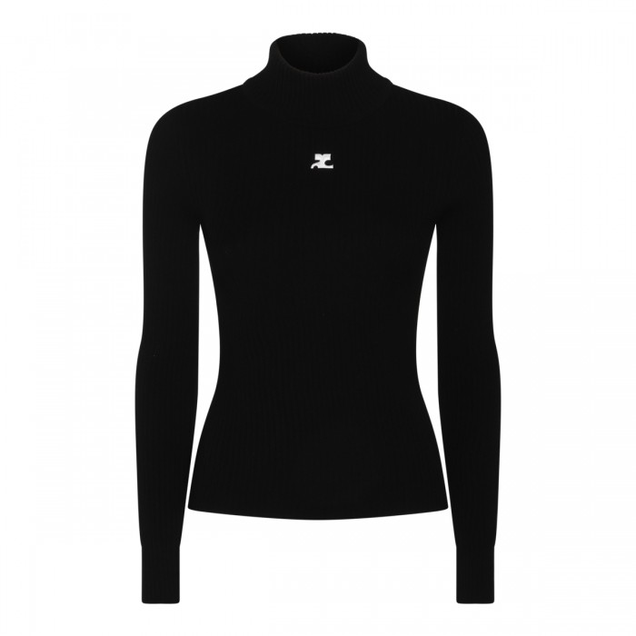 BLACK VISCOSE KNITWEAR